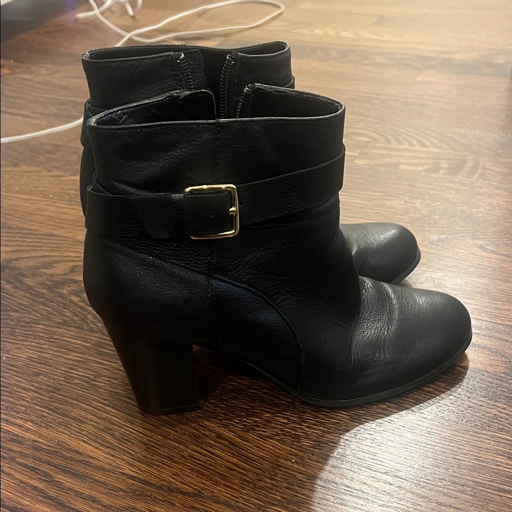 Cole Haan Black Leather Ankle Boots